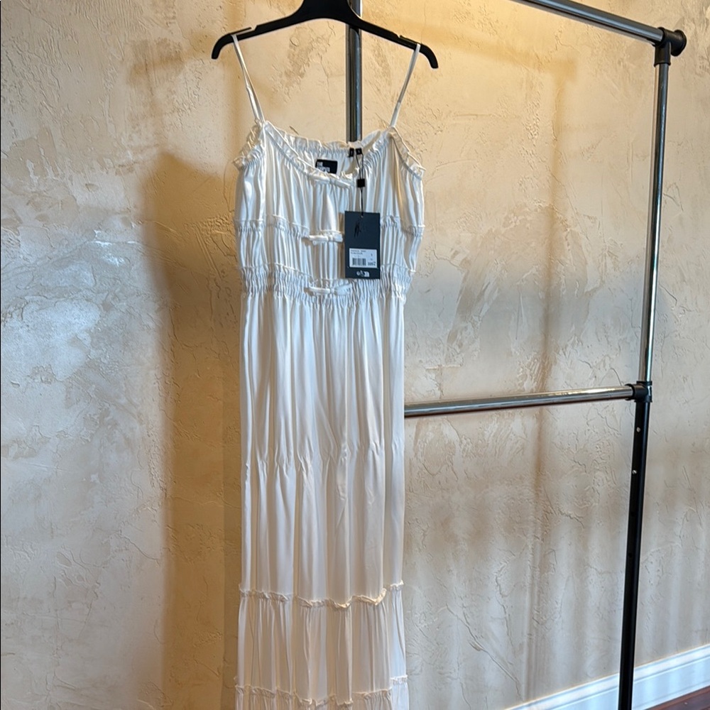 Kooples white maxi tiered dress NWT size 6
